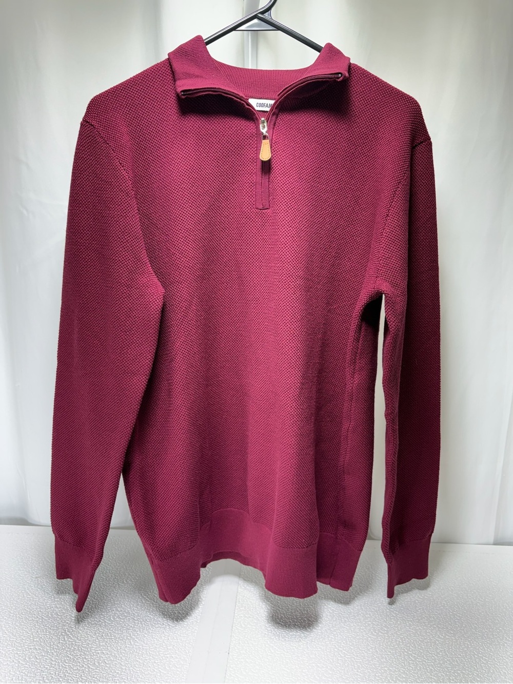 Men's Half-Zip Pullover Sweater - Burgundy 4444